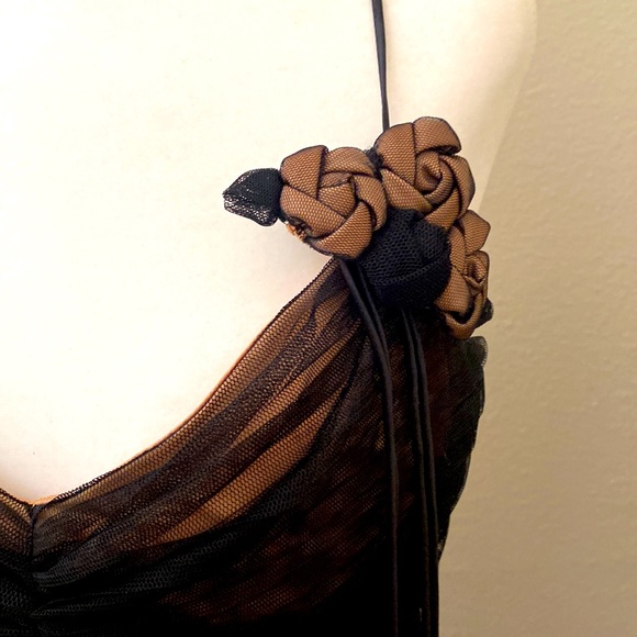 Betsy Johnson Evening Gown - Black mesh with adjustable straps. Stunning! - Picture 3 of 10